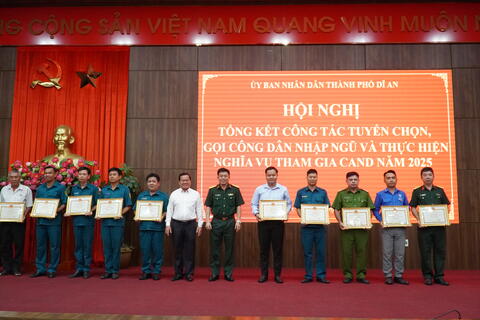 TP Dĩ An tổng kết công tác tuyển chọn và gọi công dân nhập ngũ 2025
