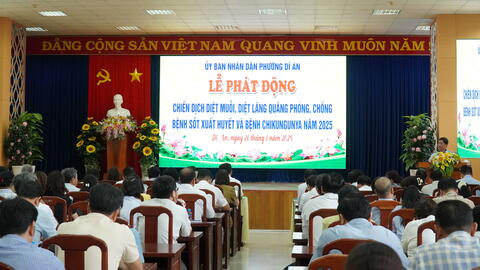 Phường Dĩ An : Lễ phát động chiến dịch diệt muỗi – diệt lăng quăng phòng chống dịch sốt xuất huyết Dengue  và bệnh Chikungunya