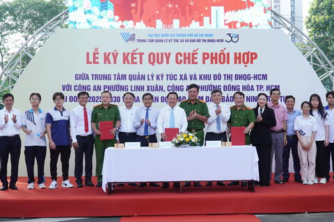 LỄ KÝ KẾT QUY CHẾ PHỐI HỢP ĐẢM BẢO AN NINH TRẬT TỰ GIAI ĐOẠN 2025 – 2030 TRONG KHU ĐẠI HỌC QUỐC GIA TP HCM