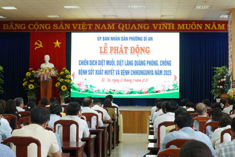 Phường Dĩ An : Lễ phát động chiến dịch diệt muỗi – diệt lăng quăng phòng chống dịch sốt xuất huyết Dengue  và bệnh Chikungunya